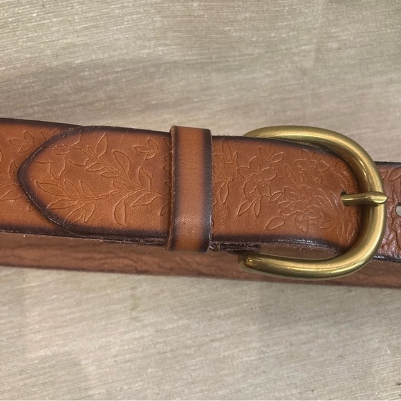 AMERICAN  EAGLE Sz XS-S Tooled Leather Belt - Picture 3 of 6